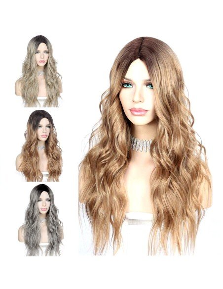 Peluca Balayage Cosplay Degradee Kanekalon 60cm Uso Diario