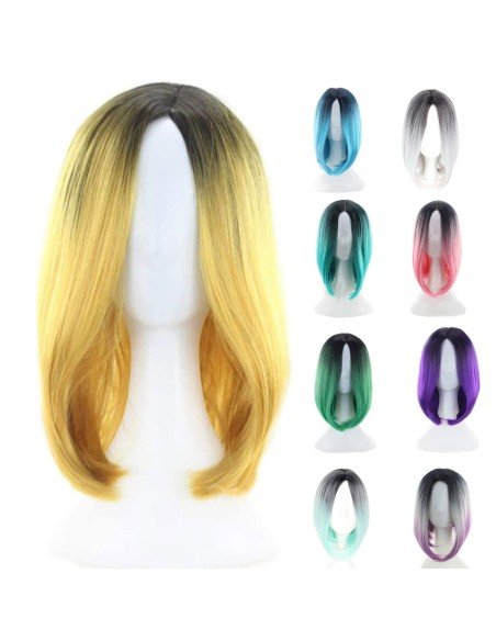 ⭐  Peluca Balayage Cosplay Degradee Kanekalon 30cm Uso Diario