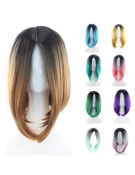 ⭐  Peluca Balayage Cosplay Degradee Kanekalon 30cm Uso Diario