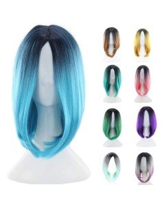 ⭐  Peluca Balayage Cosplay Degradee Kanekalon 30cm Uso Diario