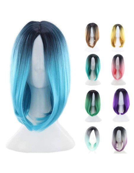 ⭐  Peluca Balayage Cosplay Degradee Kanekalon 30cm Uso Diario