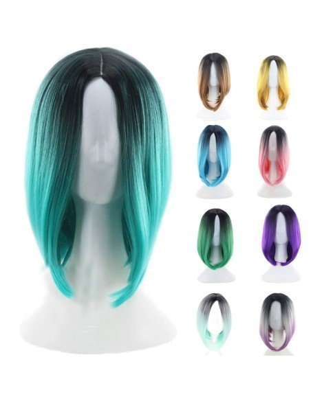 ⭐  Peluca Balayage Cosplay Degradee Kanekalon 30cm Uso Diario
