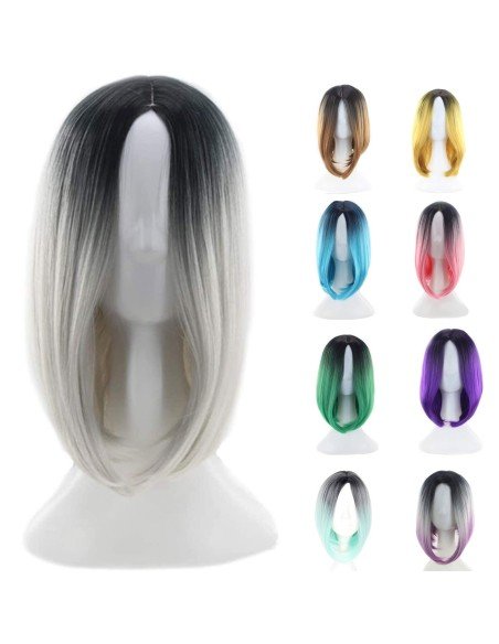 ⭐  Peluca Balayage Cosplay Degradee Kanekalon 30cm Uso Diario ⭐  Peluca Balayage Cosplay Degradee Kanekalon 30cm Uso Diario