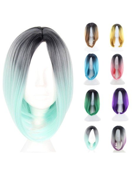 ⭐  Peluca Balayage Cosplay Degradee Kanekalon 30cm Uso Diario