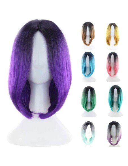 ⭐  Peluca Balayage Cosplay Degradee Kanekalon 30cm Uso Diario