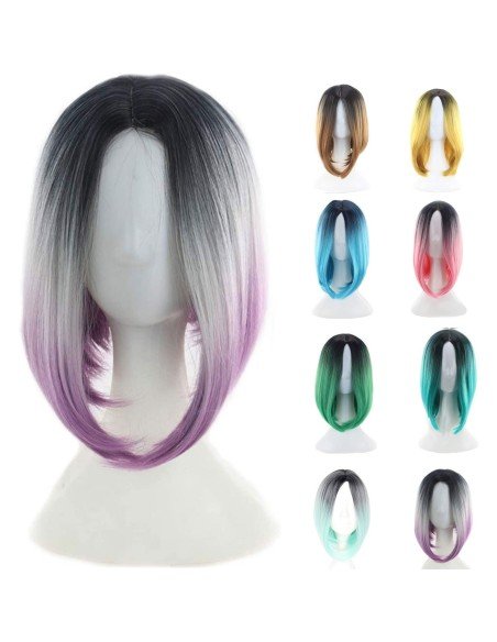 ⭐  Peluca Balayage Cosplay Degradee Kanekalon 30cm Uso Diario ⭐  Peluca Balayage Cosplay Degradee Kanekalon 30cm Uso Diario