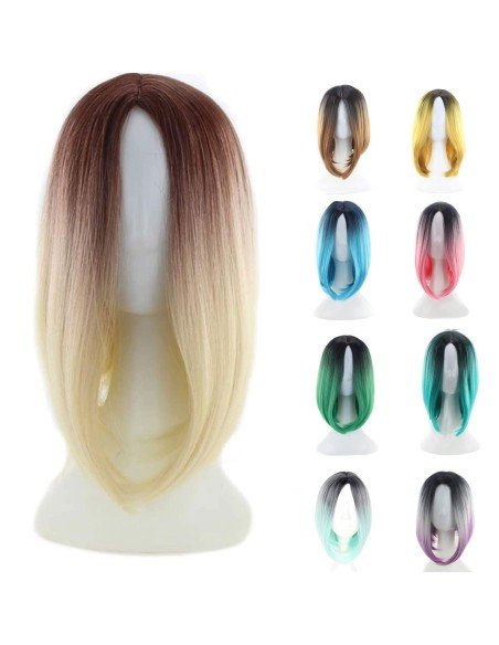 ⭐  Peluca Balayage Cosplay Degradee Kanekalon 30cm Uso Diario