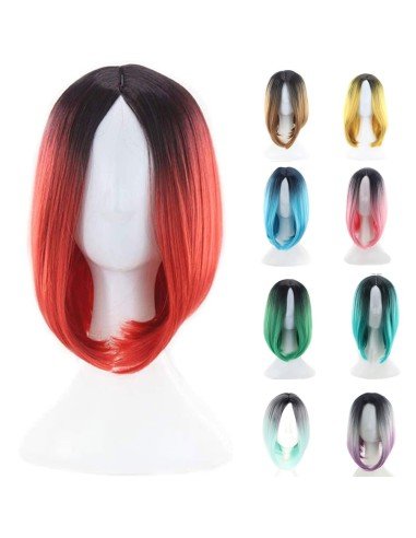 ⭐  Peluca Balayage Cosplay Degradee Kanekalon 30cm Uso Diario