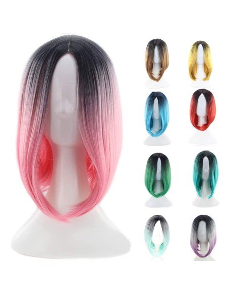 ⭐  Peluca Balayage Cosplay Degradee Kanekalon 30cm Uso Diario