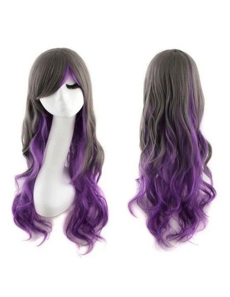 ⭐ Peluca Bicolor Harajuku de kanekalon Cosplay de 70 y 80 cm de largo