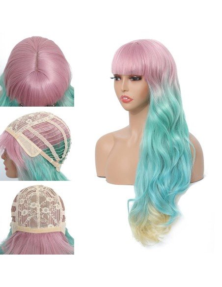 ⭐ Peluca Cosplay Rainbow Arcoiris Unicornio Sirena ⭐ Peluca Cosplay Rainbow Arcoiris Unicornio Sirena