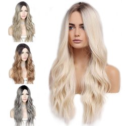 ⭐  Peluca Color Natural 60cm Cabello Sintético kanekalón