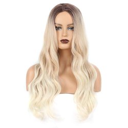 ⭐  Peluca Color Natural 60cm Cabello Sintético kanekalón