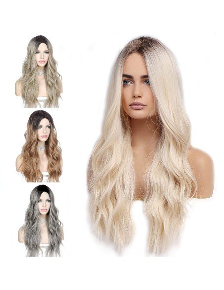 ⭐  Peluca Color Natural 60cm cabello sintético Rubio Oscuro ⭐  Peluca Color Natural 60cm cabello sintético Rubio Oscuro