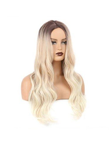 ⭐  Peluca Color Natural 60cm cabello sintético Rubio Oscuro