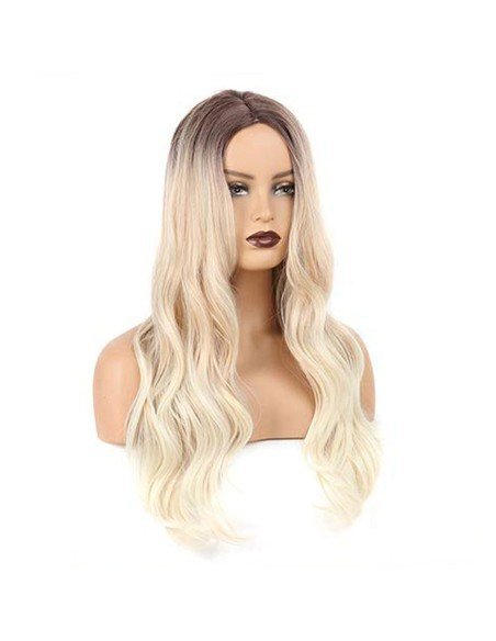 ⭐  Peluca Color Natural 60cm cabello sintético Rubio Oscuro ⭐  Peluca Color Natural 60cm cabello sintético Rubio Oscuro