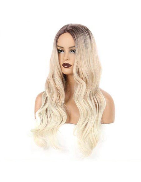 ⭐  Peluca Color Natural 60cm cabello sintético Rubio Oscuro ⭐  Peluca Color Natural 60cm cabello sintético Rubio Oscuro