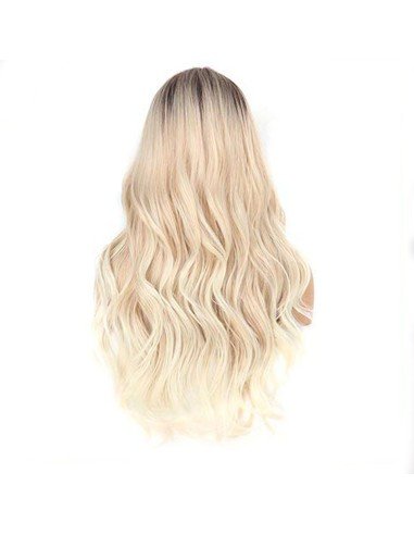 ⭐  Peluca Color Natural 60cm cabello sintético Rubio Oscuro