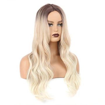 ⭐  Peluca Color Natural 60cm Cabello Sintético kanekalón