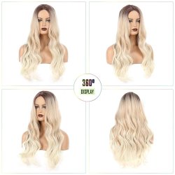 ⭐  Peluca Color Natural 60cm Cabello Sintético kanekalón