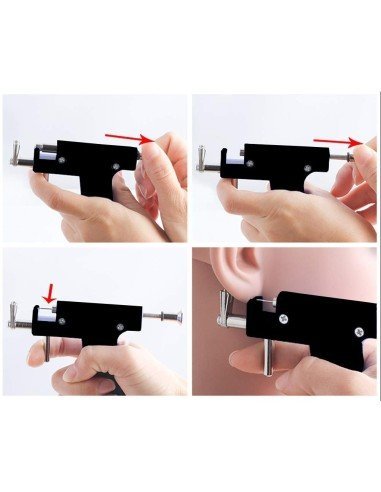 ⭐ Pistola Máquina Perfora Oreja Ombligo Nariz Piercings Arete