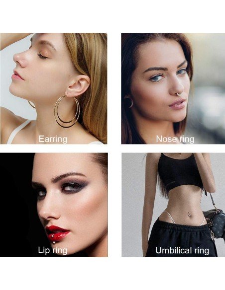 ⭐ Pistola Máquina Perfora Oreja Ombligo Nariz Piercings Arete