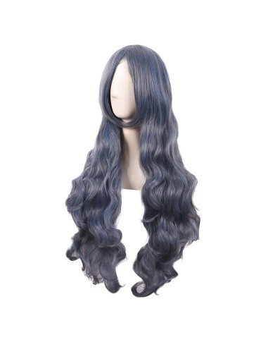 ⭐ Peluca Cosplay Ondulada 80cm Kanekalon Gris Humo