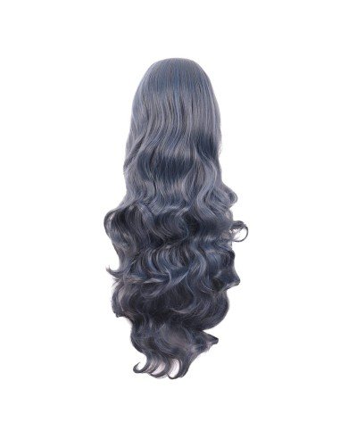 ⭐ Peluca Cosplay Ondulada 80cm Kanekalon Gris Humo
