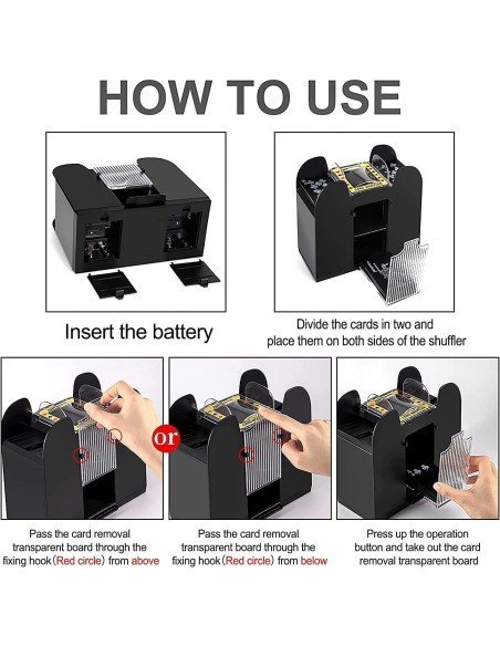 ⭐ Máquina para barajar cartas, mezclador barajador automático de naipes