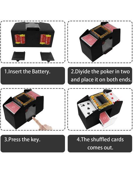 ⭐ Máquina para barajar 4 Decks de Cartas mezclador barajador automático ⭐ Máquina para barajar 4 Decks de Cartas mezclador barajador automático