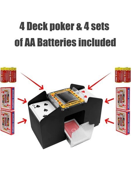 ⭐ Máquina para barajar 4 Decks de Cartas mezclador barajador automático ⭐ Máquina para barajar 4 Decks de Cartas mezclador barajador automático