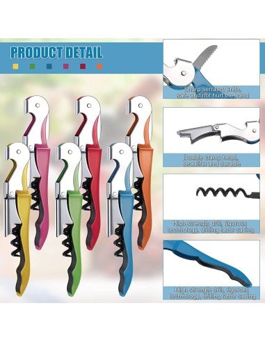 ⭐ Setx2 Sacacorchos de Acero Descorchador Dos Tiempos Portátil