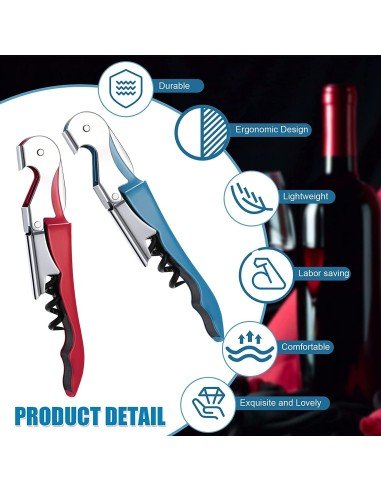 ⭐ Setx2 Sacacorchos de Acero Descorchador Dos Tiempos Portátil