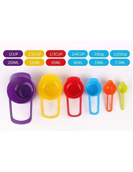 ⭐ Setx6 Cucharas Copas Tazas Medidoras Porcionera Dosificadora