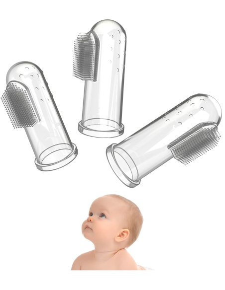 ✨ Setx3 Cepillo dental dedal Silicona para Bebé