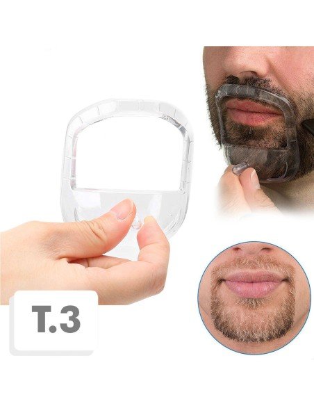 ⭐ Guía Barba Plantilla Candado Modelado Mostacho Molde