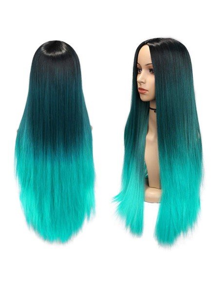 Peluca Lisa 70cm Balayage Corte Recto Apariencia Natural Peluca Lisa 70cm Balayage Corte Recto Apariencia Natural