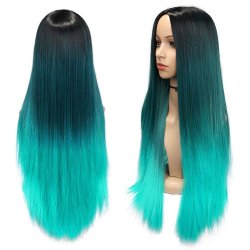 Peluca Lisa 70cm Balayage Corte Recto Apariencia Natural