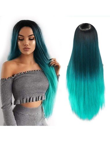 Peluca Lisa 70cm Balayage Corte Recto Apariencia Natural