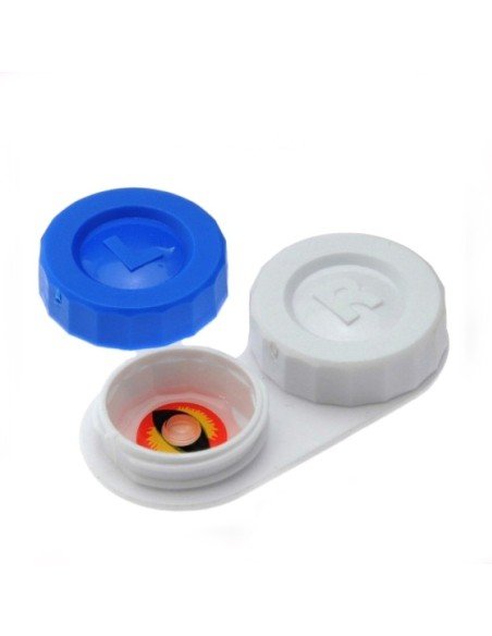 Estuche portalentes con tapa de rosca Para lentes de contacto blandos y gas permeable