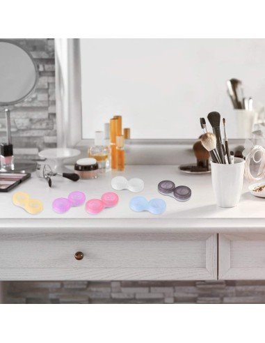 Estuche portalentes con tapa de rosca Para lentes de contacto blandos y gas permeable