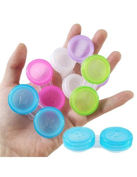 ⭐ Estuche porta lentes de contacto con tapa de rosca L/R