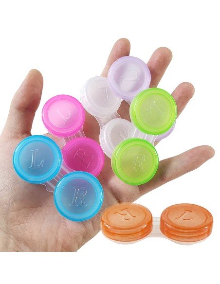 ⭐ Estuche porta lentes de contacto con tapa de rosca L/R