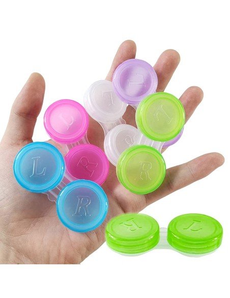 ⭐ Estuche porta lentes de contacto con tapa de rosca L/R
