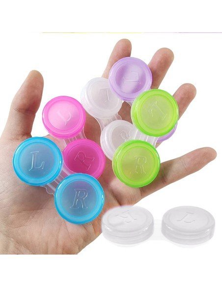 ⭐ Estuche porta lentes de contacto con tapa de rosca L/R