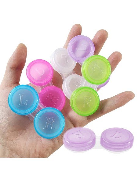 ⭐ Estuche porta lentes de contacto con tapa de rosca L/R