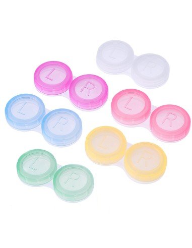 ⭐ Estuche porta lentes de contacto con tapa de rosca L/R