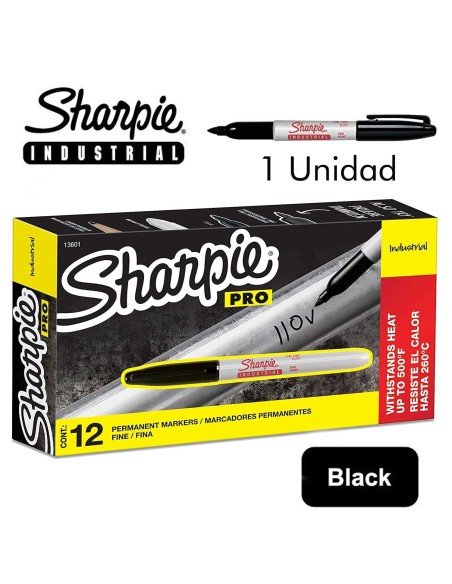 ⭐ Marcador Permanente Sharpie Industrial PRO Negro ⭐ Marcador Permanente Sharpie Industrial PRO Negro