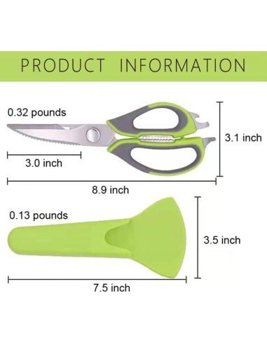 ⭐ Tijeras Cuchillo Cocina Acero Inoxidable Corta Huesos