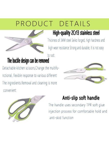 ⭐ Tijeras Cuchillo Cocina Acero Inoxidable Corta Huesos ⭐ Tijeras Cuchillo Cocina Acero Inoxidable Corta Huesos